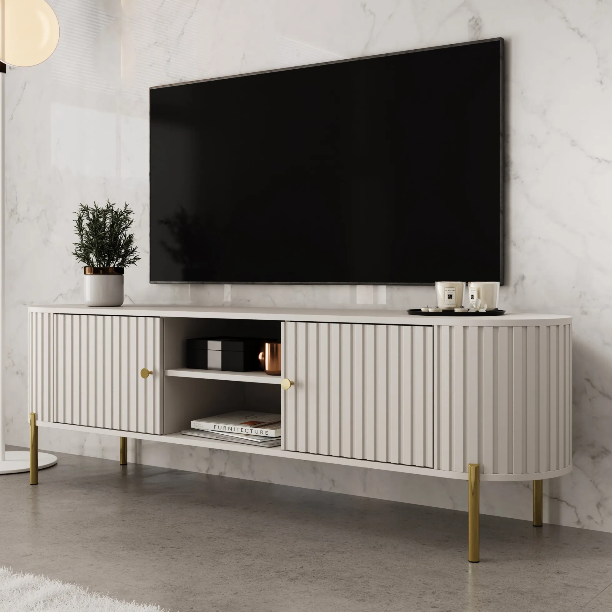 Sorenna - TV-Meubel - Beige - 175x43x54 cm