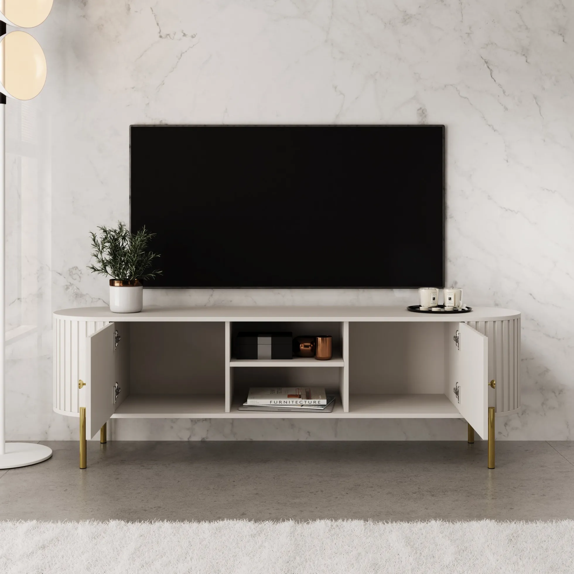 Sorenna - TV-Meubel - Beige - 175x43x54 cm