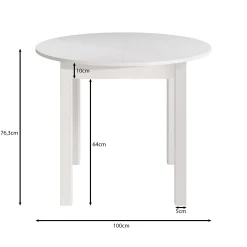 South - Eetkamertafel - Uitschuifbaar - Wit - 100x100x76 cm