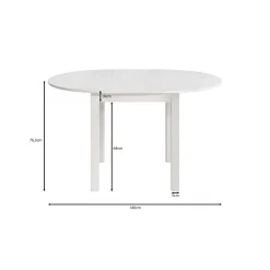 South - Eetkamertafel - Uitschuifbaar - Wit - 100x100x76 cm
