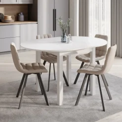 South - Eetkamertafel - Uitschuifbaar - Wit - 100x100x76 cm