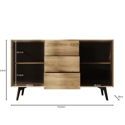 Spa - Dressoir - Eiken - 144x39x85 cm