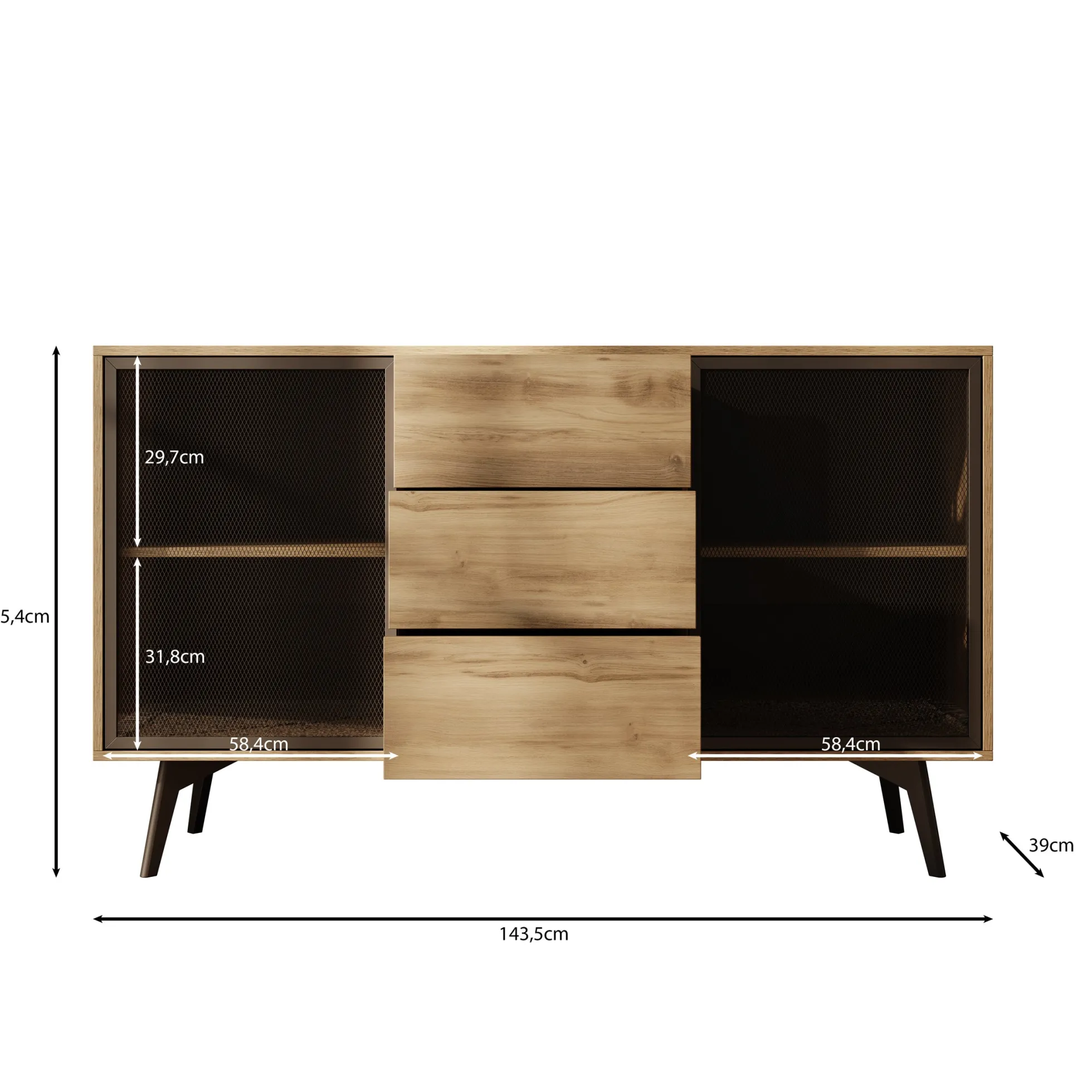 Spa - Dressoir - Eiken - 144x39x85 cm