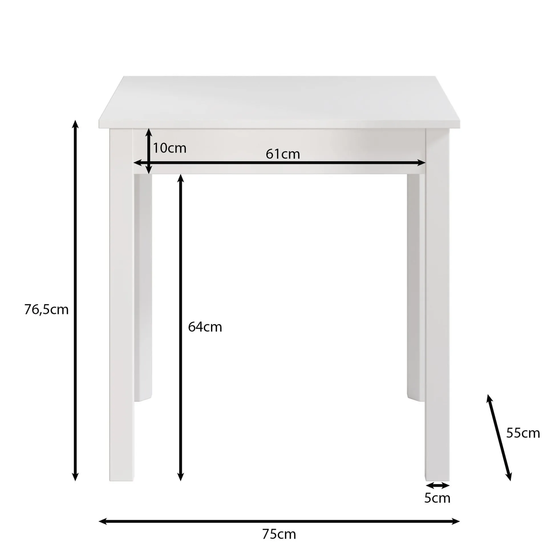 Steve - Eetkamertafel - Eiken - 75x55x77 cm