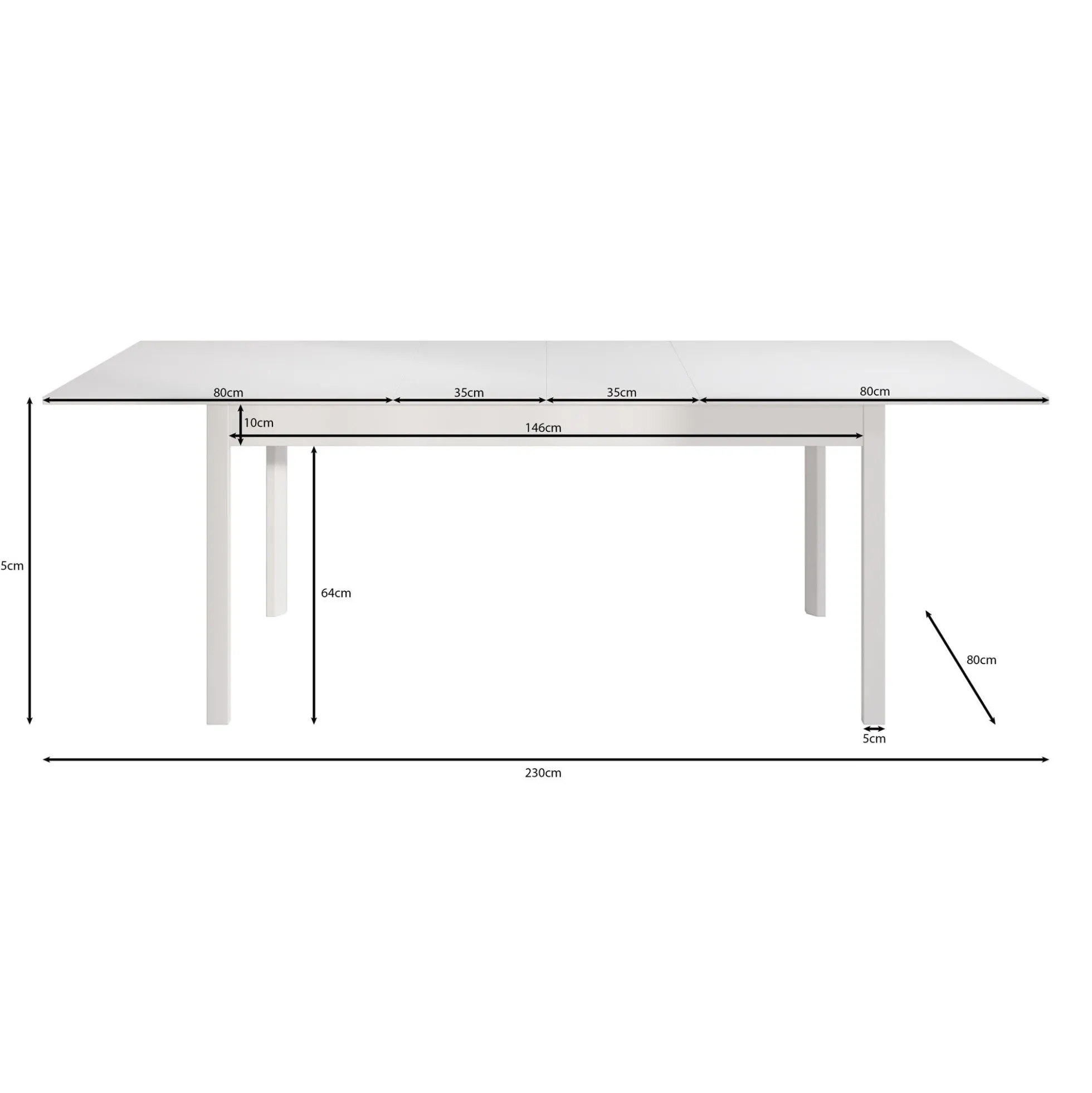 Steve - Eetkamertafel - Eiken - 160x80x77 cm