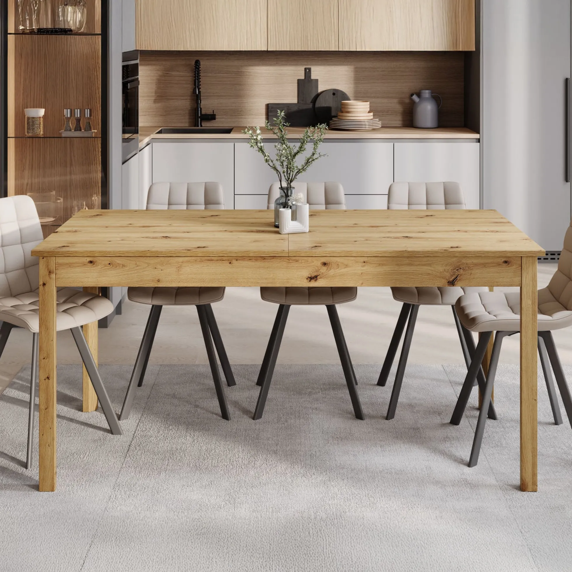 Steve - Eetkamertafel - Eiken - 160x80x77 cm