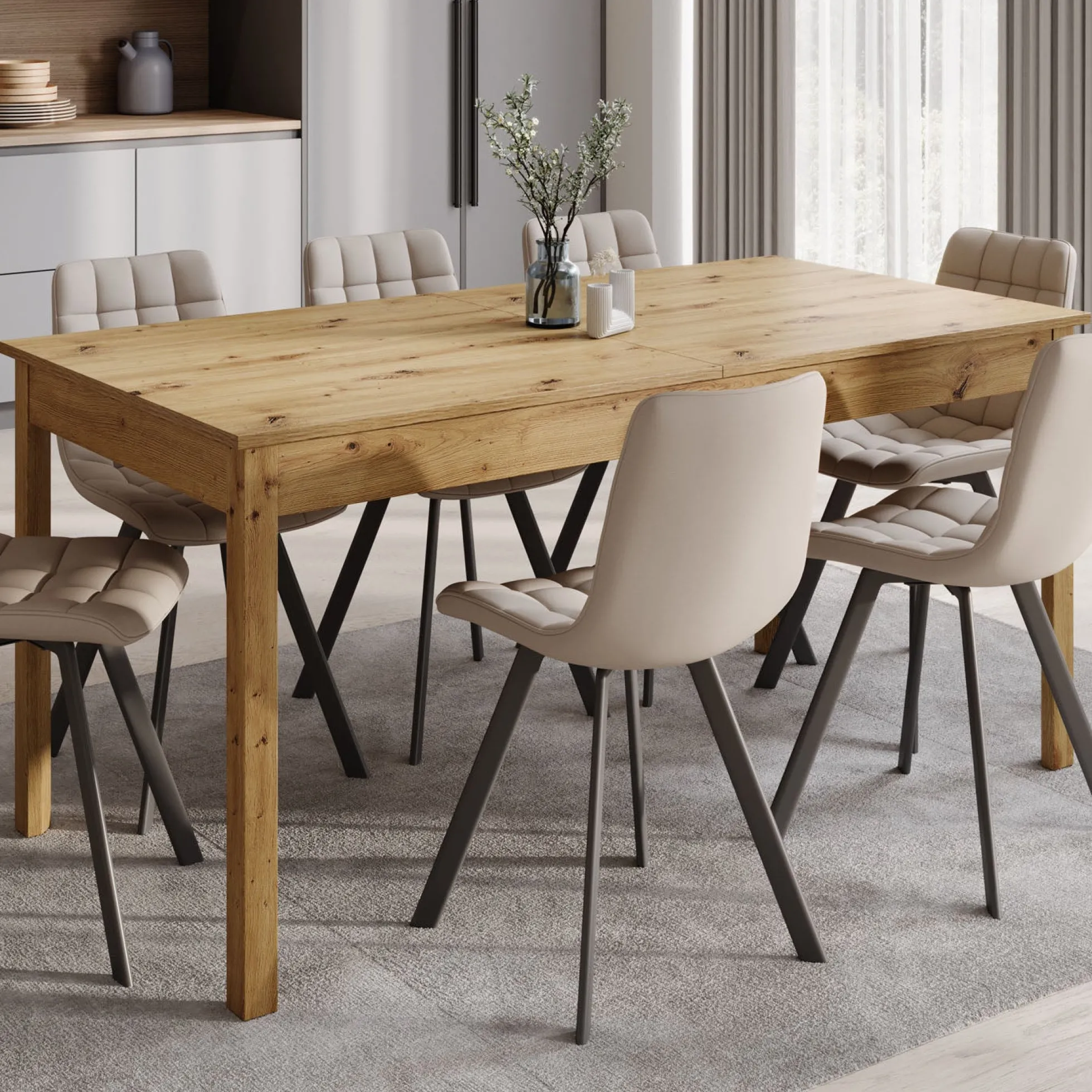 Steve - Eetkamertafel - Eiken - 160x80x77 cm