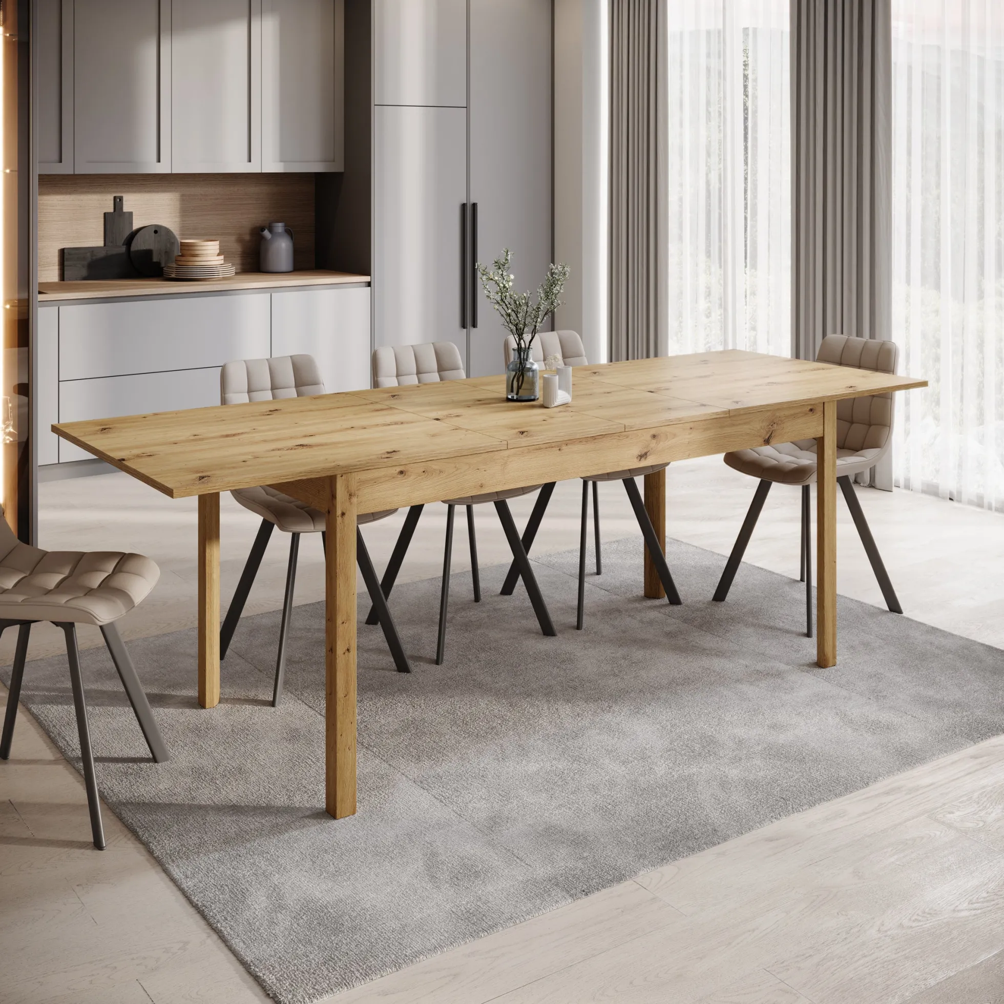 Steve - Eetkamertafel - Eiken - 160x80x77 cm