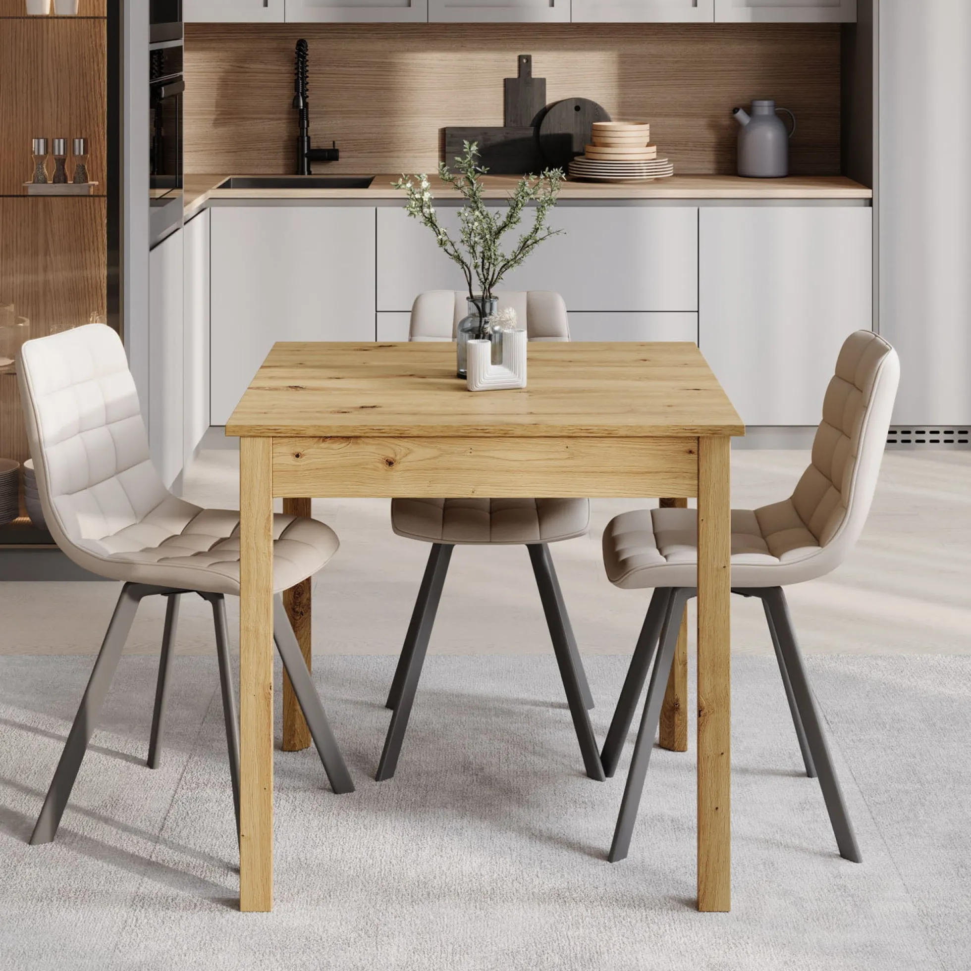 Steve - Eetkamertafel - Eiken - 80x80x77 cm