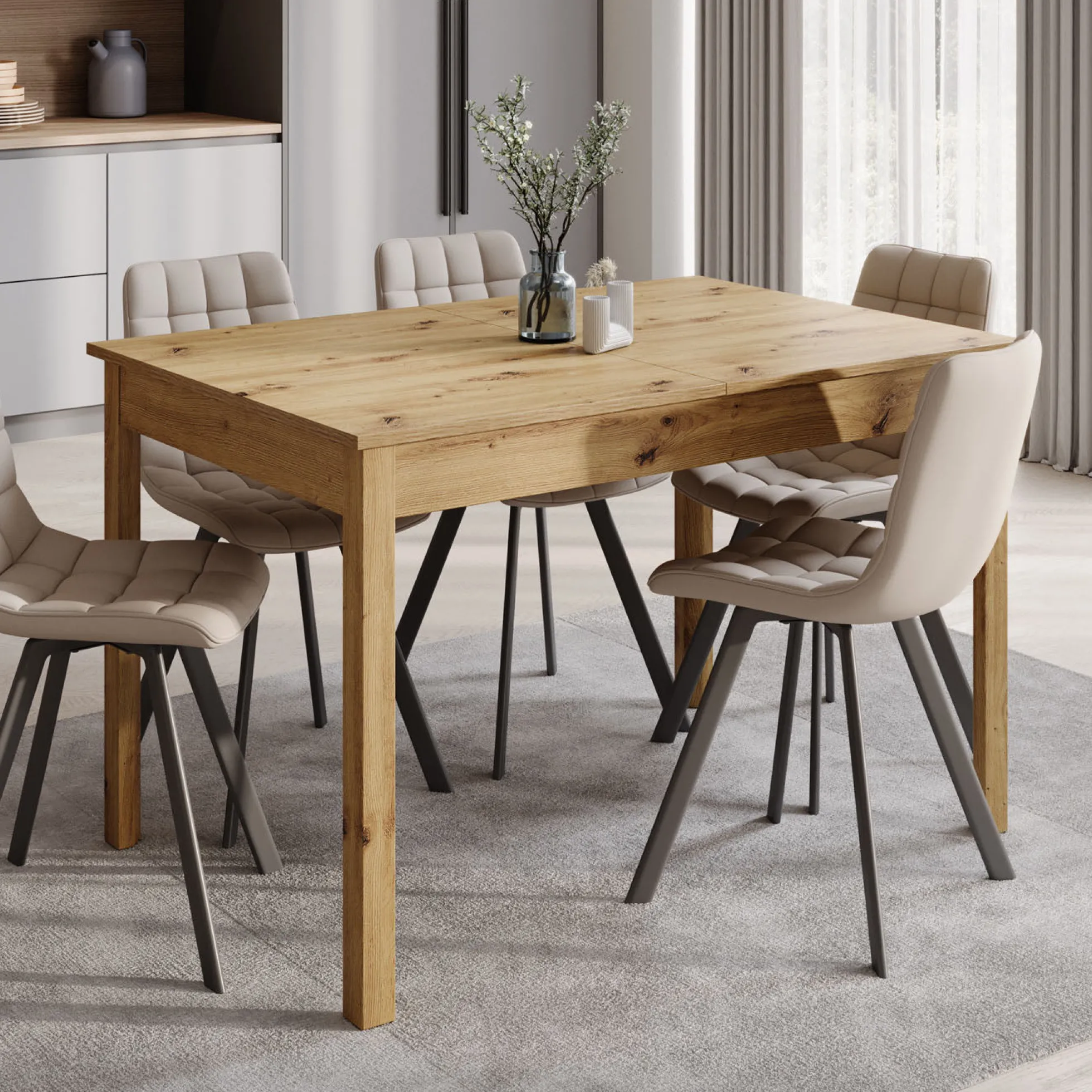 Steve - Eetkamertafel - Eiken - 120x80x77 cm