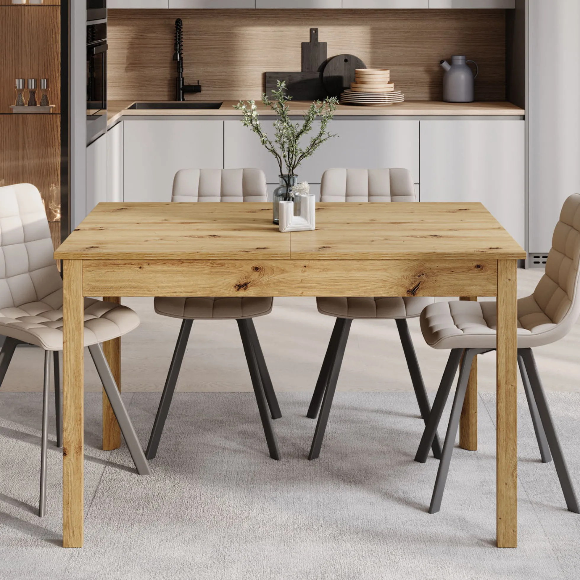 Steve - Eetkamertafel - Eiken - 120x80x77 cm