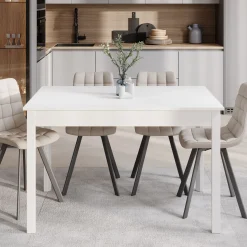 Steve - Eetkamertafel - Wit - 120x80x77 cm