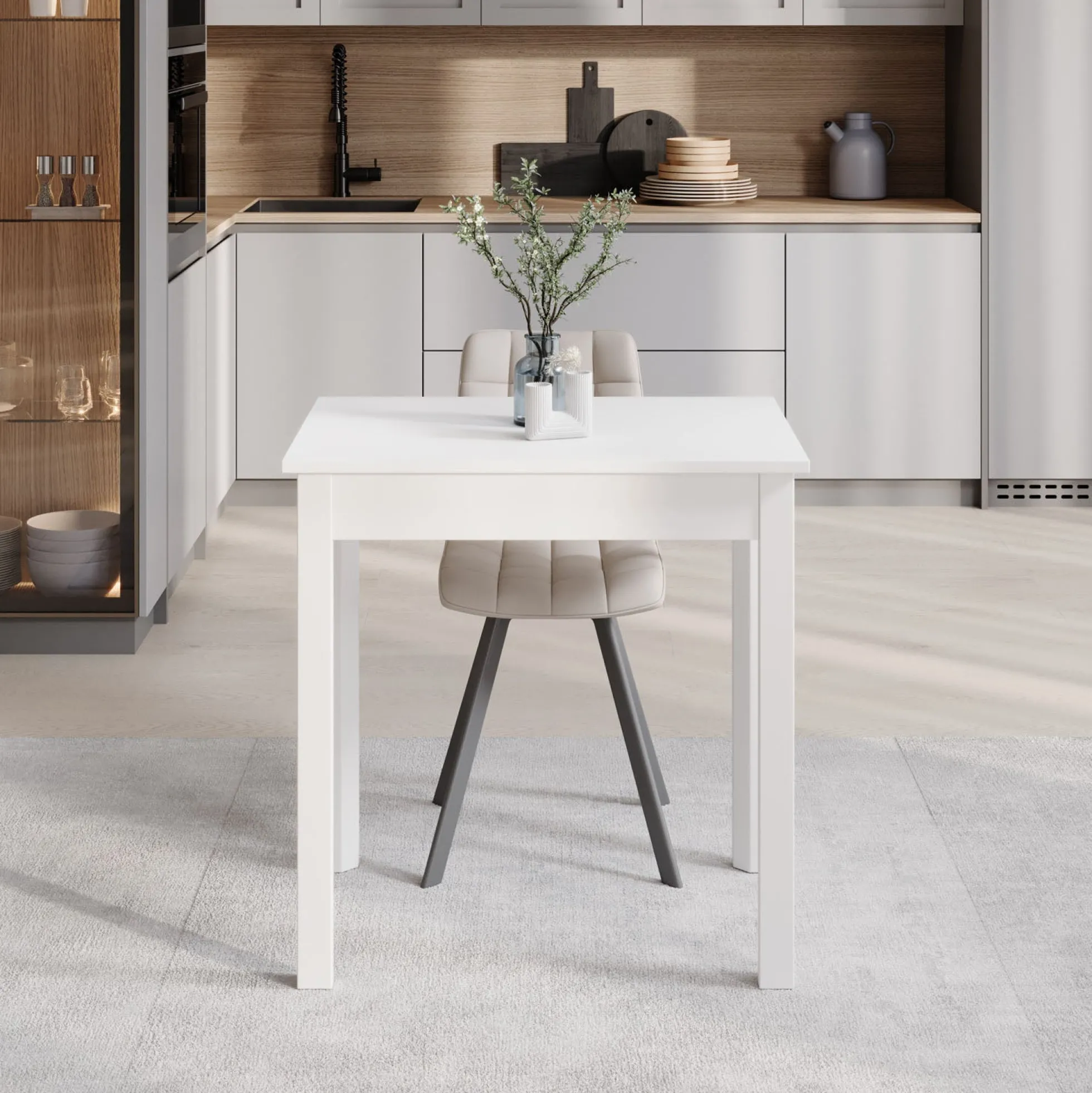 Steve - Eetkamertafel - Wit - 75x55x77 cm
