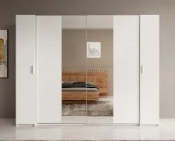 Stoke - Kledingkast 4-deurs - Wit - 270x61x208 cm