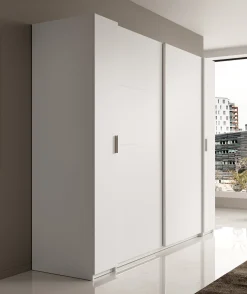 Stoke - Kledingkast met schuifdeuren - Wit - 270x61x208 cm
