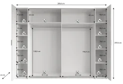 Stoke - Kledingkast met schuifdeuren - Wit - 270x61x208 cm