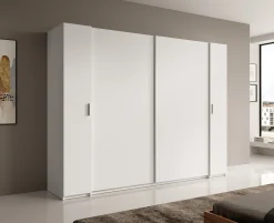 Stoke - Kledingkast met schuifdeuren - Wit - 270x61x208 cm