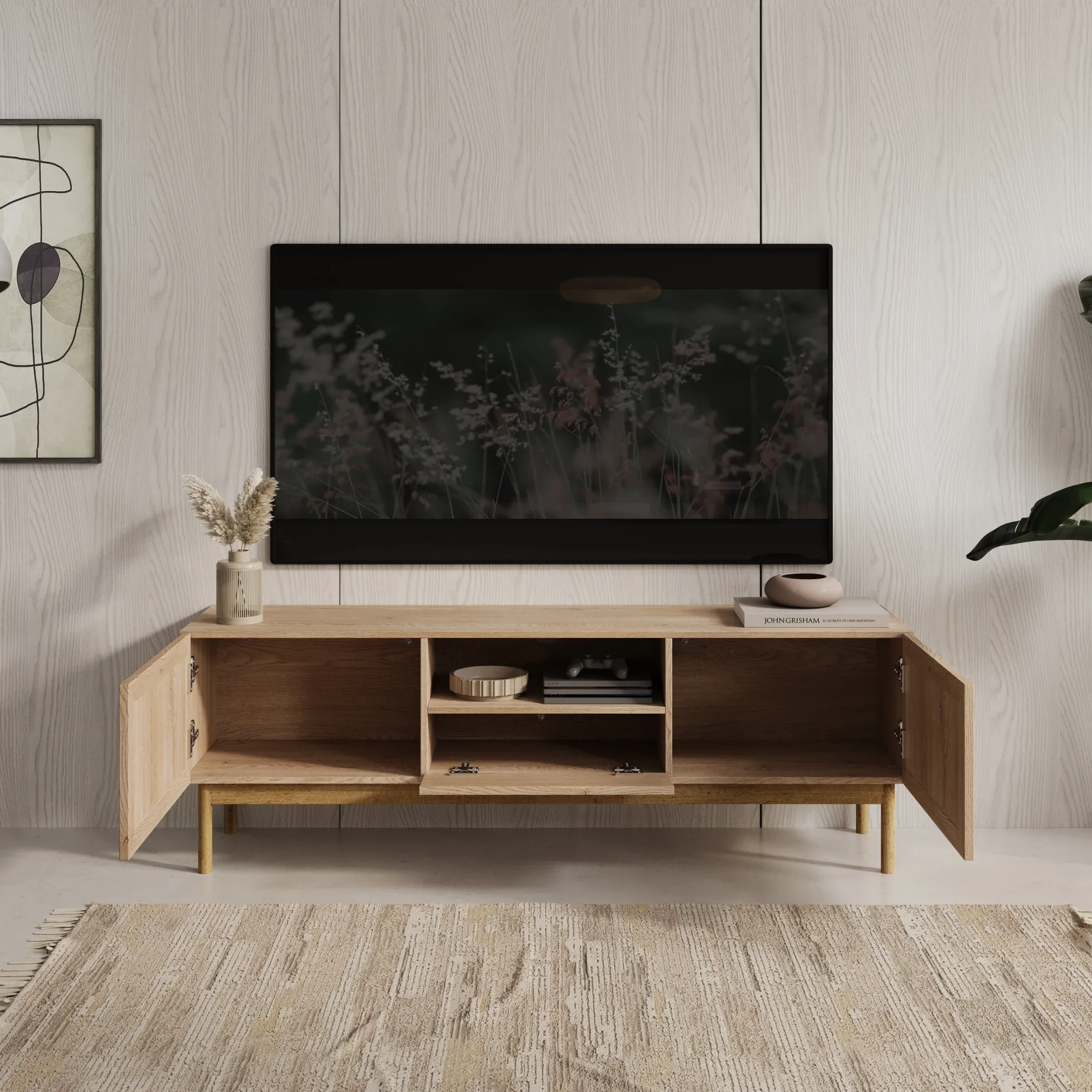 Storm - TV-Meubel met 2 deuren - Eiken - 159x37x53 cm