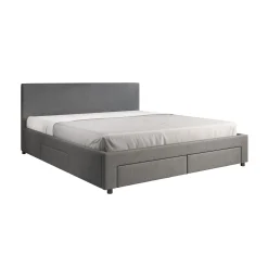 Suente - Tweepersoonsbed met 4 lades - Stof grijs - 180x200 cm