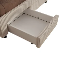 Suente - Tweepersoonsbed met 4 lades - Teddystof Wit - 160x200 cm