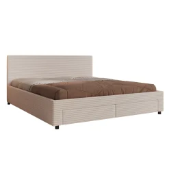Suente - Tweepersoonsbed met 4 lades - Ribstof beige - 180x200 cm