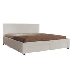 Suente - Tweepersoonsbed met 4 lades - Teddystof Wit - 180x200 cm