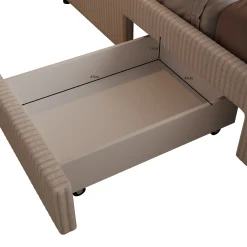 Suente - Tweepersoonsbed met 4 lades - Teddystof Wit - 180x200 cm