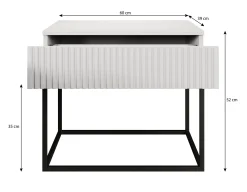 Sylvester 2 - Nachtkastje - Antraciet - 60x39x52 cm