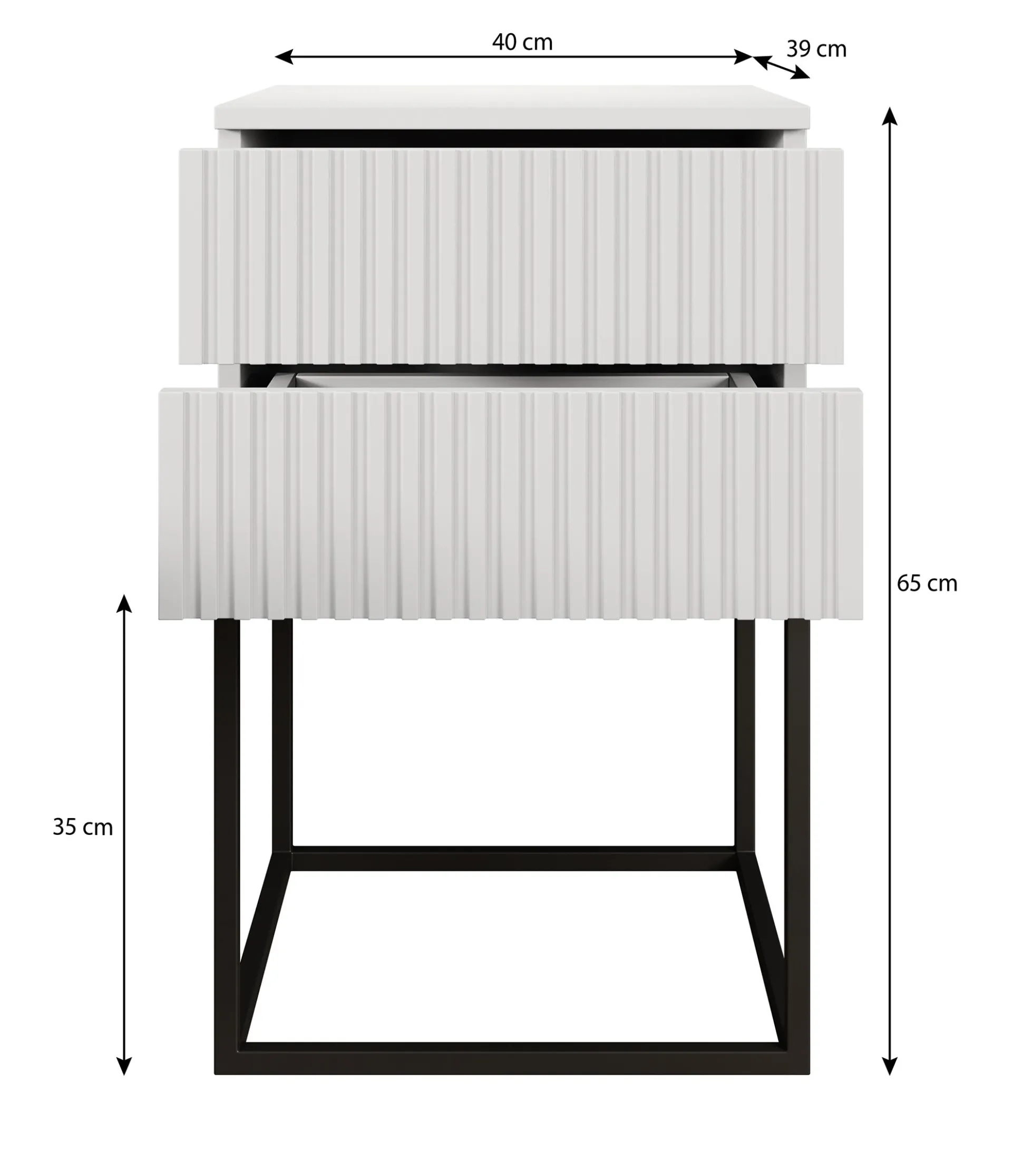 Sylvester 7 - Nachtkastje - Antraciet - 40x39x65 cm