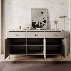 Syran - Dressoir - Beige - 168x42x90 cm