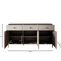 Syran - Dressoir - Beige - 168x42x90 cm