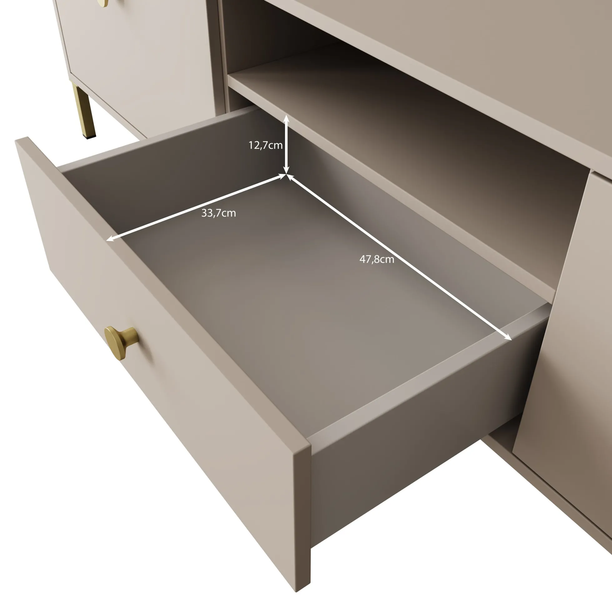 Syran - TV-Meubel - Beige - 168x42x48 cm
