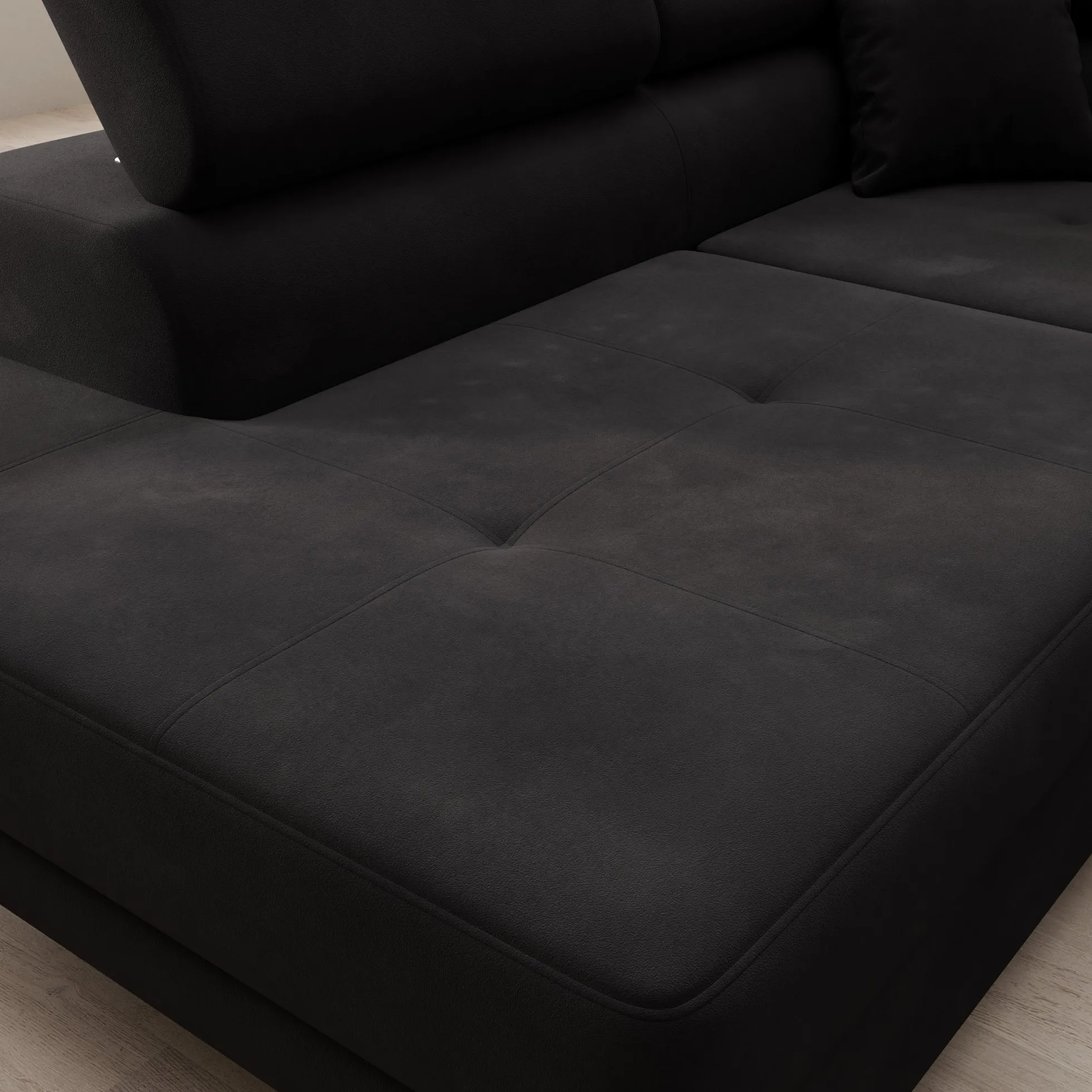 Tacito - Hoekbank 4-zits - Velvet zwart - Links
