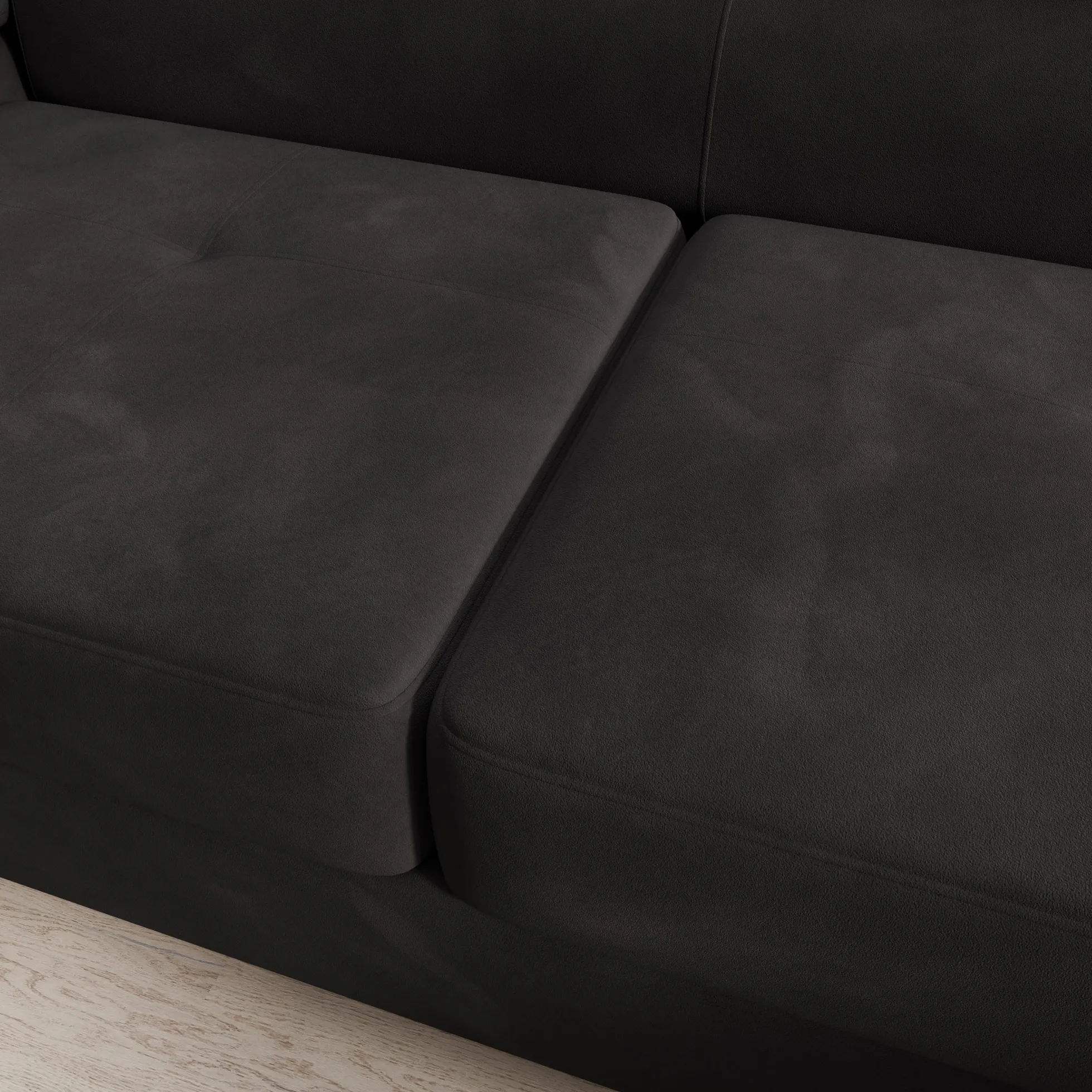 Tacito - Hoekbank 4-zits - Velvet zwart - Rechts