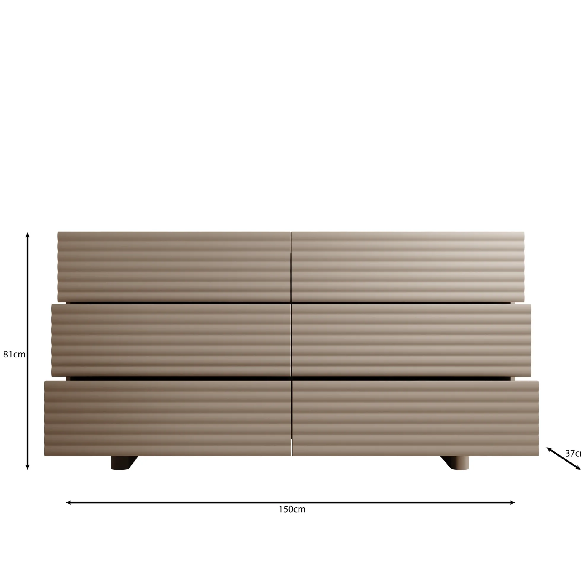Tactica - Ladekast - Beige - 150x37x81 cm