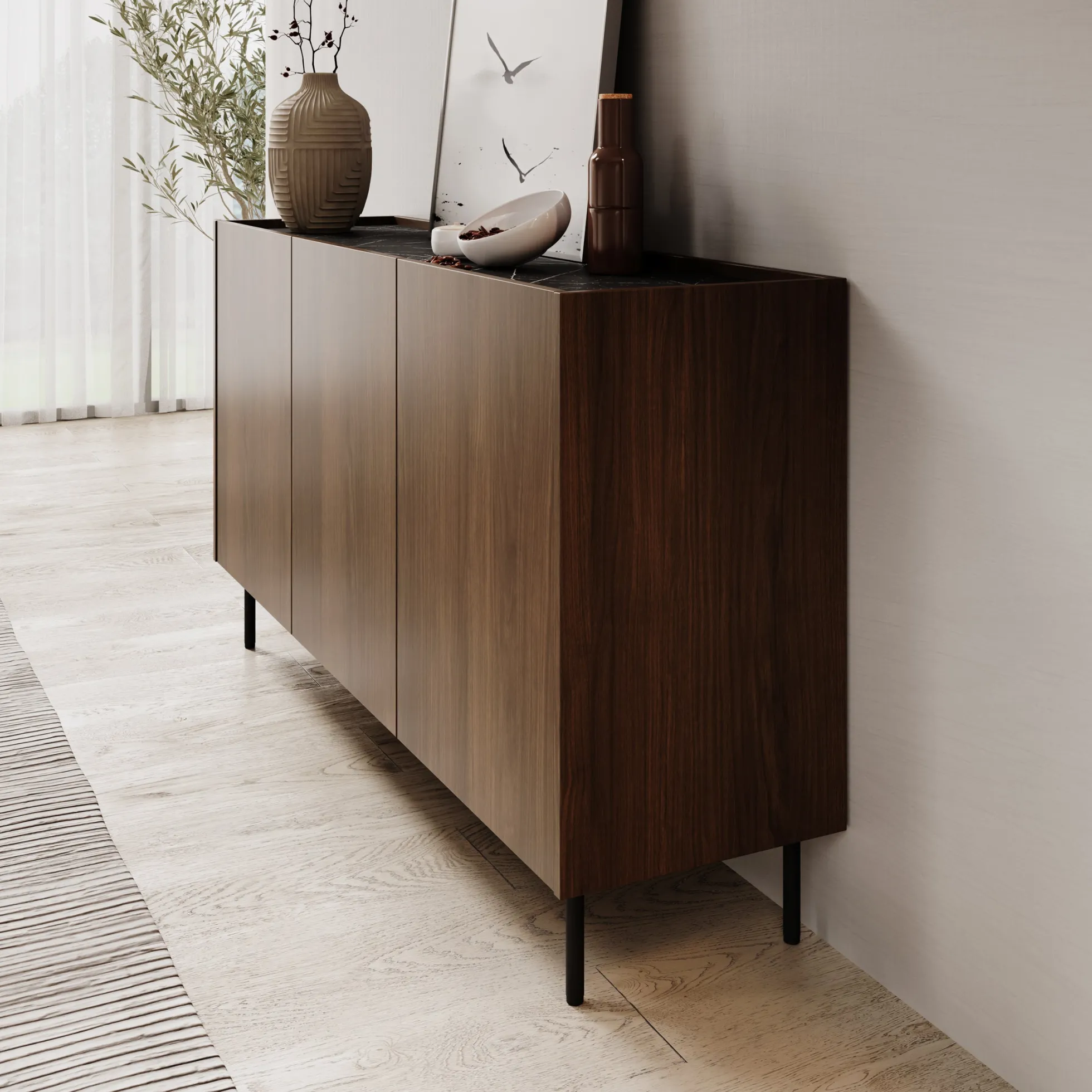 Tahiti - Dressoir - Donker eiken - 144x37x78 cm