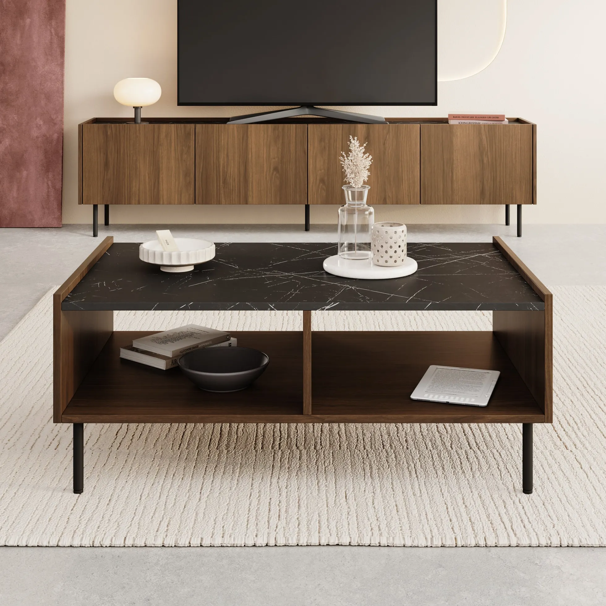 Tahiti - Salontafel - Donker eiken - 97x60x39 cm