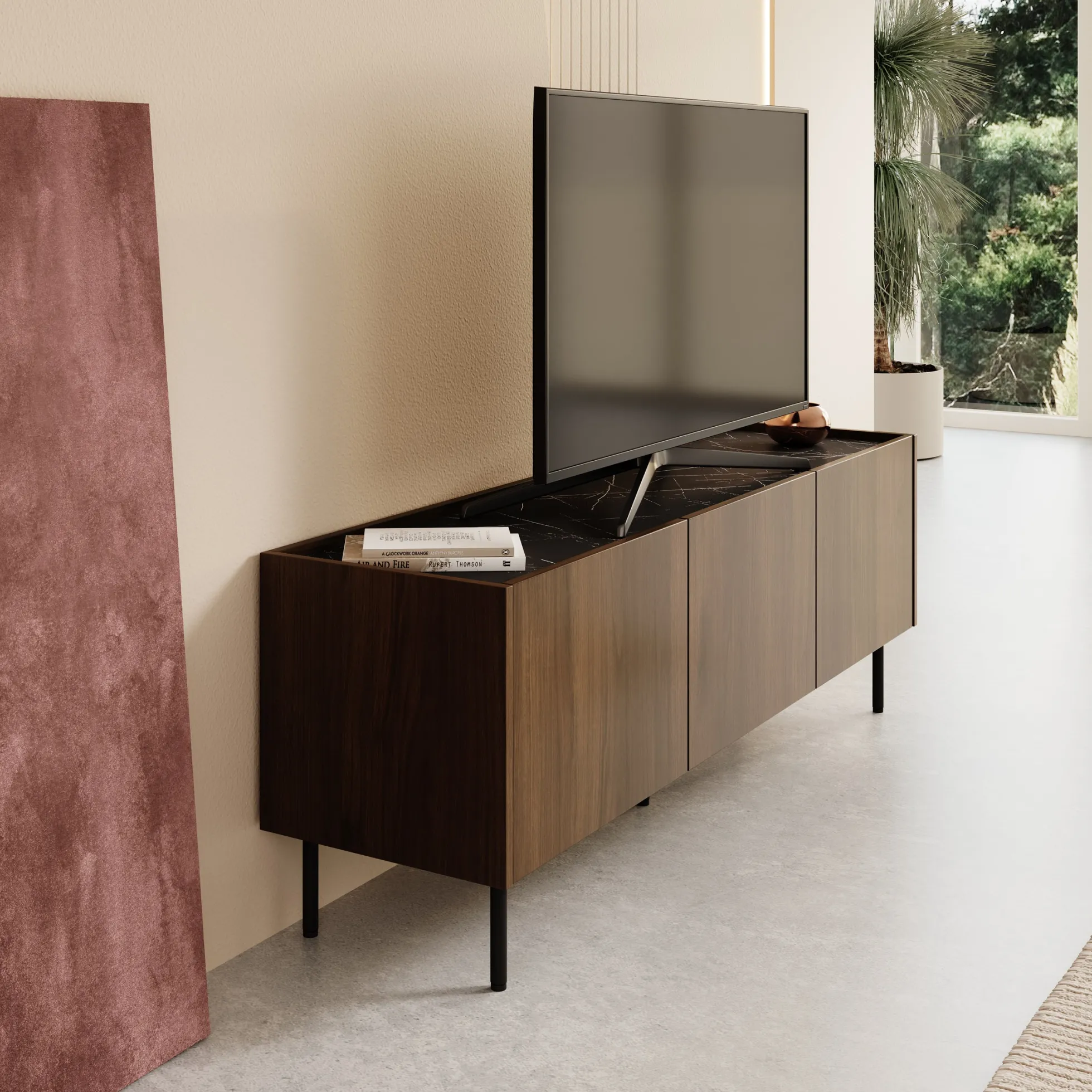 Tahiti - TV-Meubel - Donker eiken - 144x37x50 cm