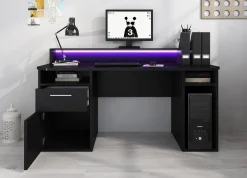 Tamara 3 - Bureau - Zwart - 160x72 cm