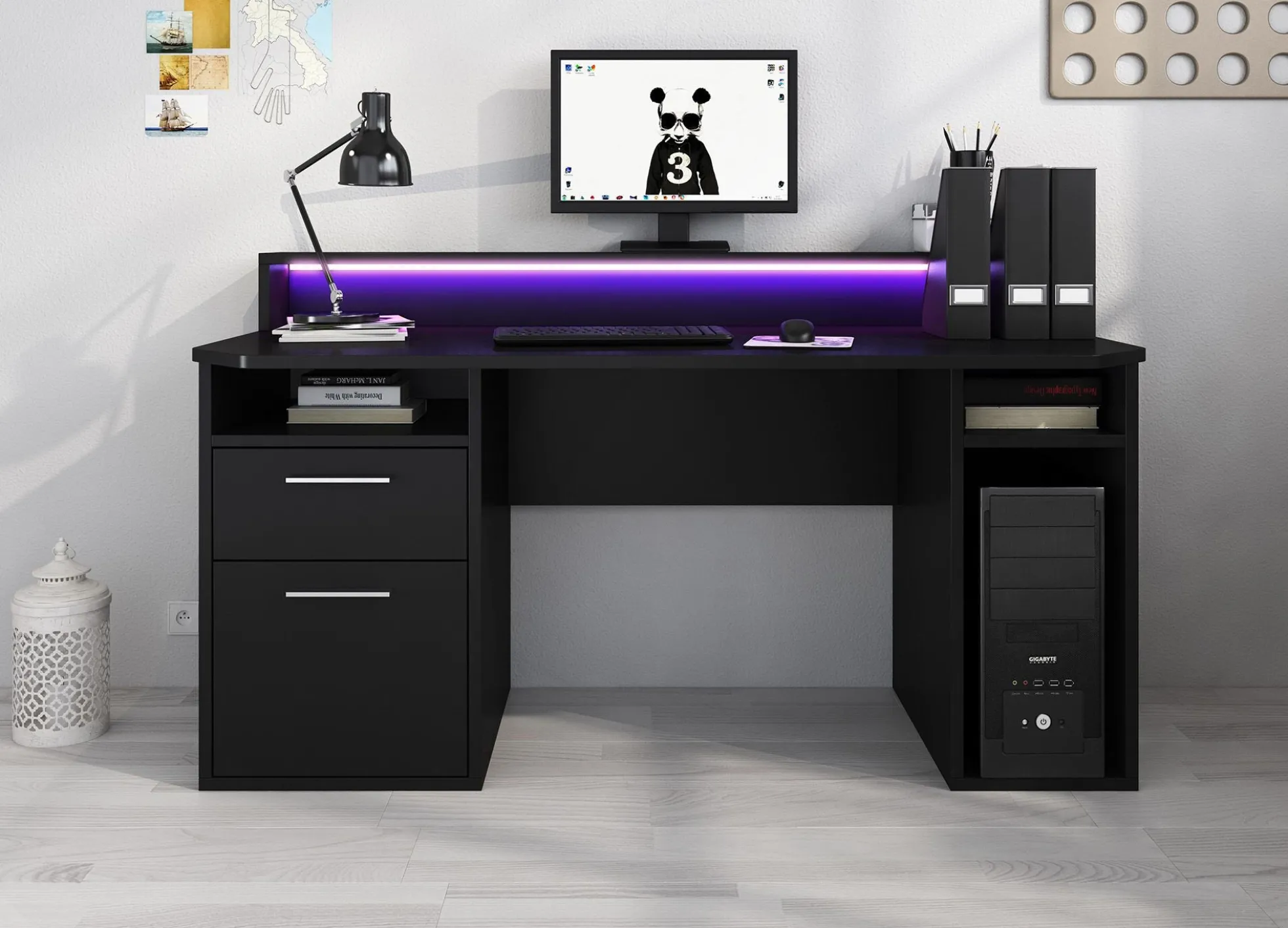 Tamara 3 - Bureau - Zwart - 160x72 cm