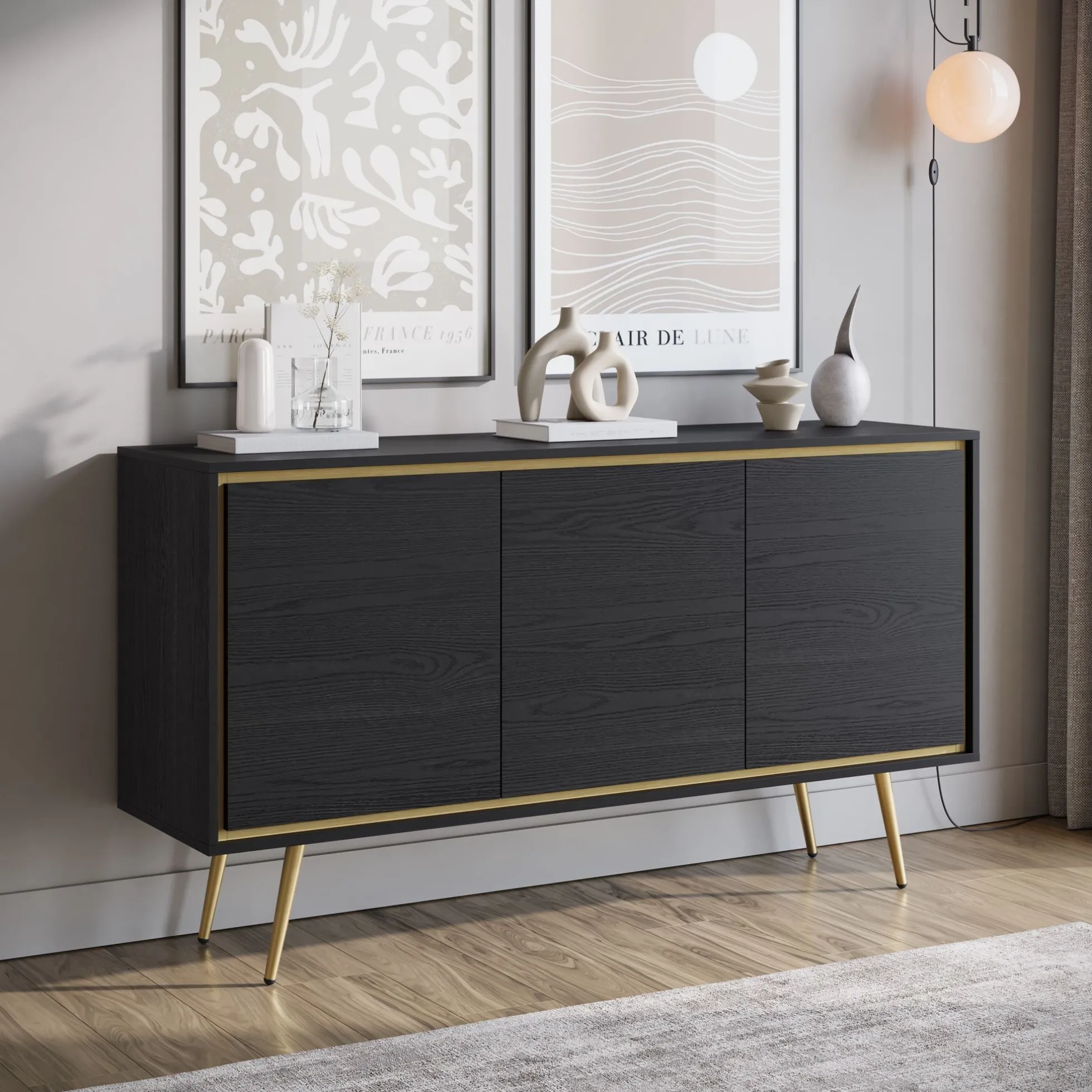 Tara - Dressoir - Zwart - 150x40x80 cm