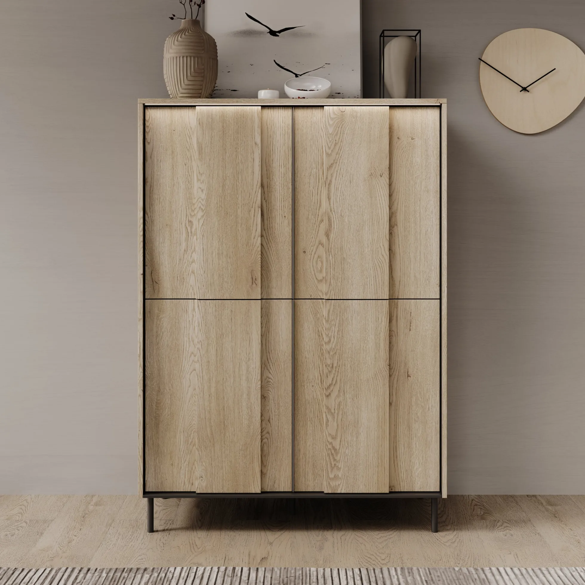 Tarello - Dressoir - Eikenpatroon - 99x41x140 cm