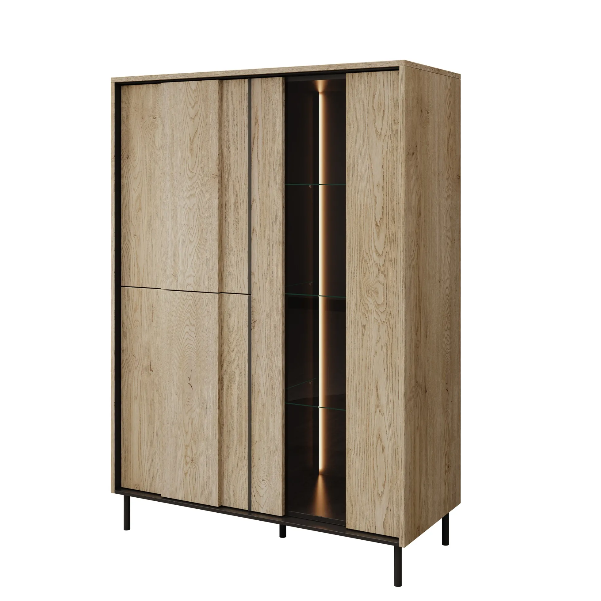 Tarello - Vitrinekast - Eikenpatroon - 99x41x140 cm