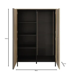Tarello - Vitrinekast - Eikenpatroon - 99x41x140 cm