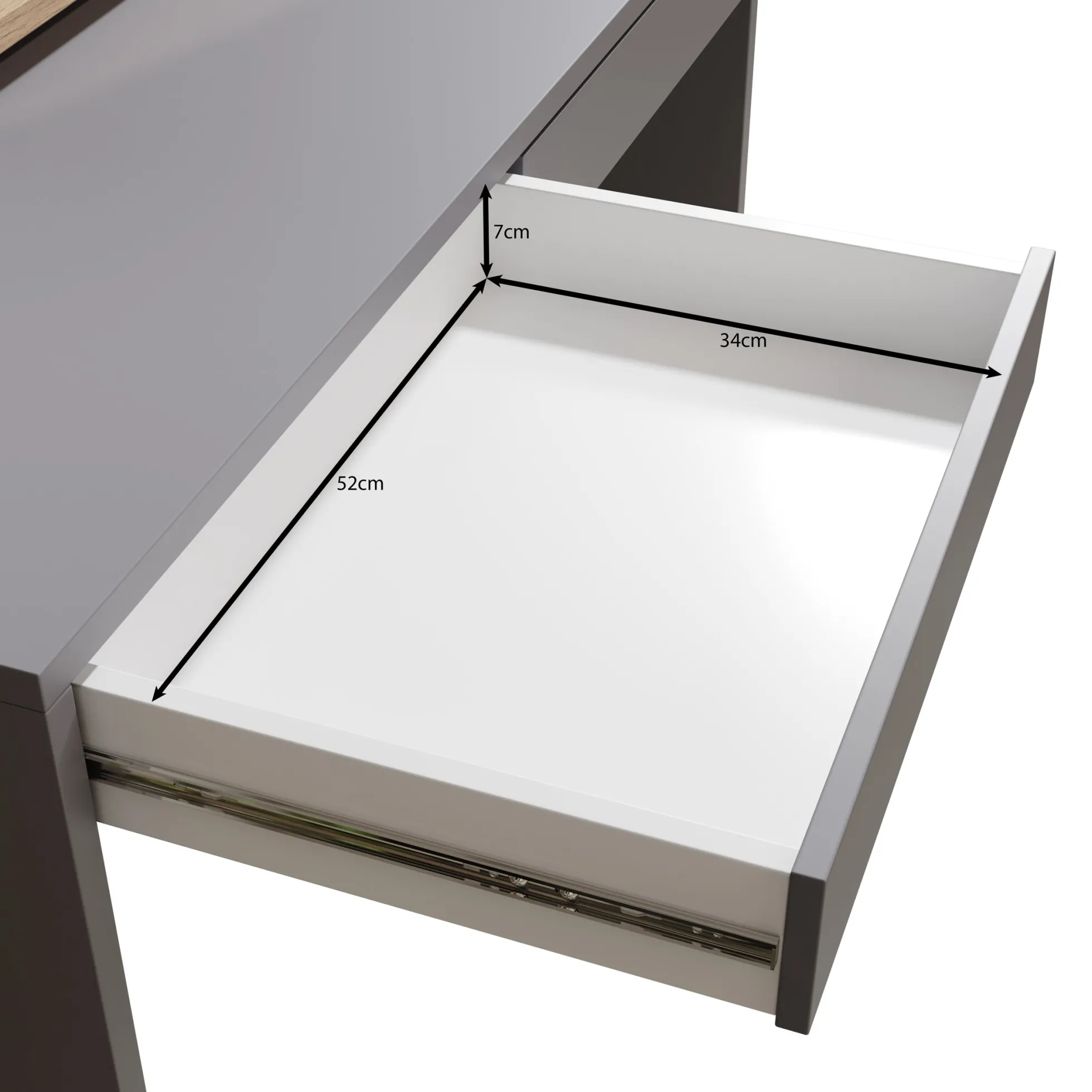 Taroa - Bureau - Eikenpatroon/Grijs - 154x55x119 cm