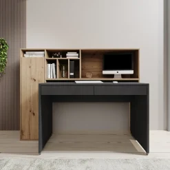 Taroa - Bureau - Eikenpatroon/Grijs - 154x55x119 cm