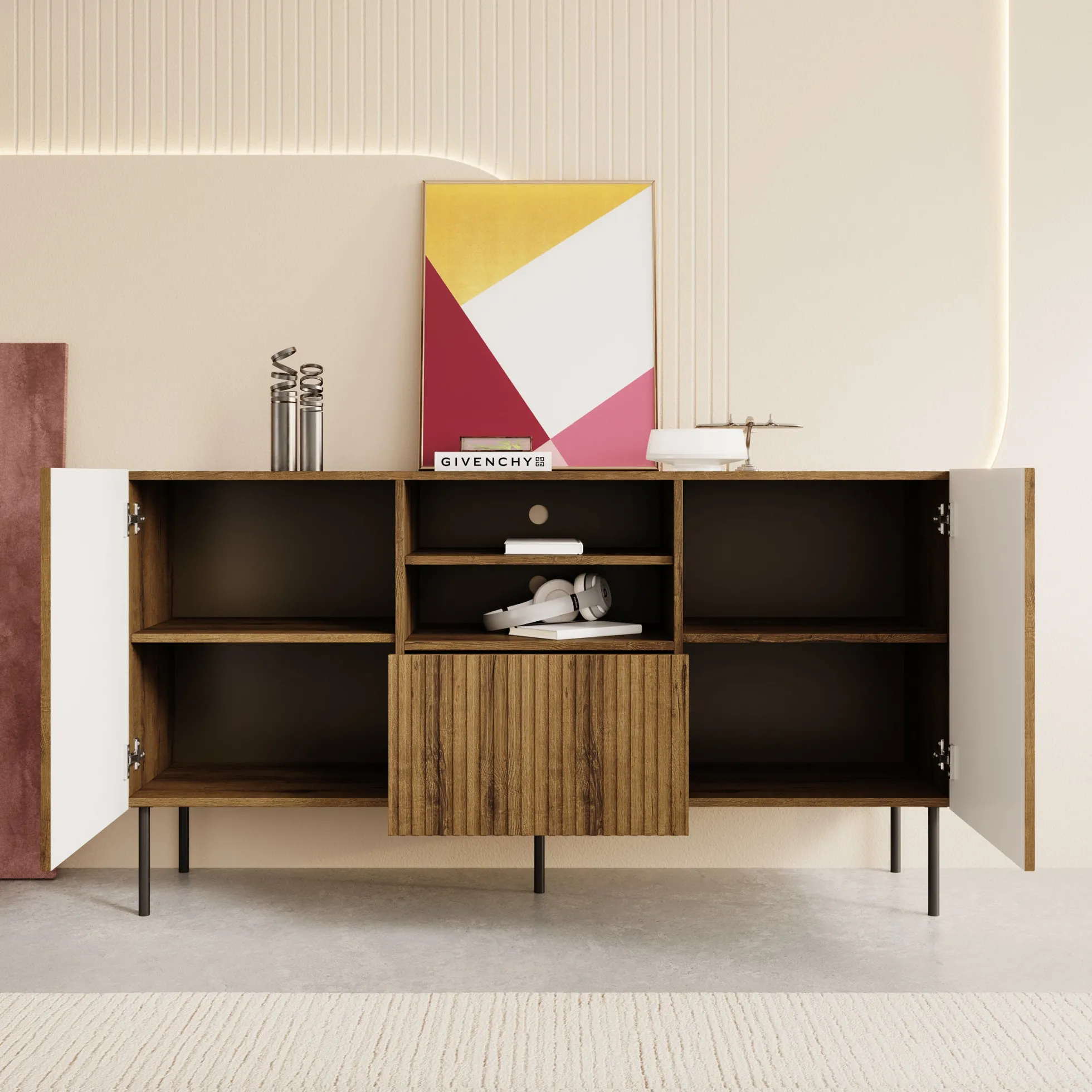Tartagal - Dressoir - Donkerbruin/eiken - 150x42x81 cm
