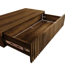 Tartagal - Kaptafel met spiegel - Donkerbruin eiken - 80x42 cm