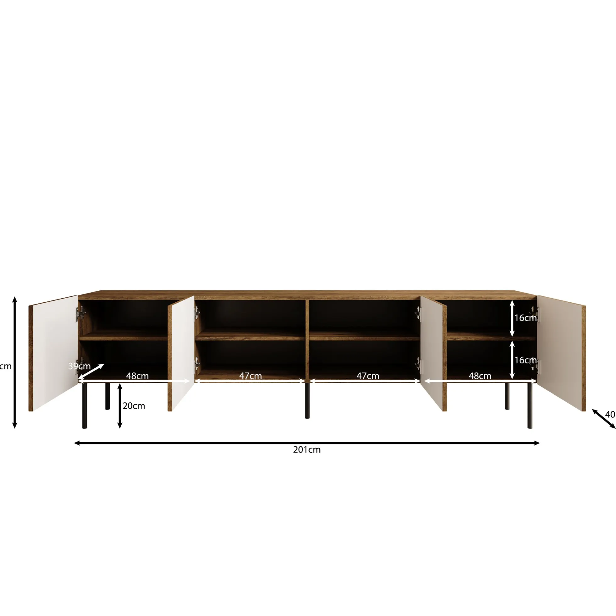 Tartagal - TV-Meubel - Donkerbruin eiken - 200x42x58 cm