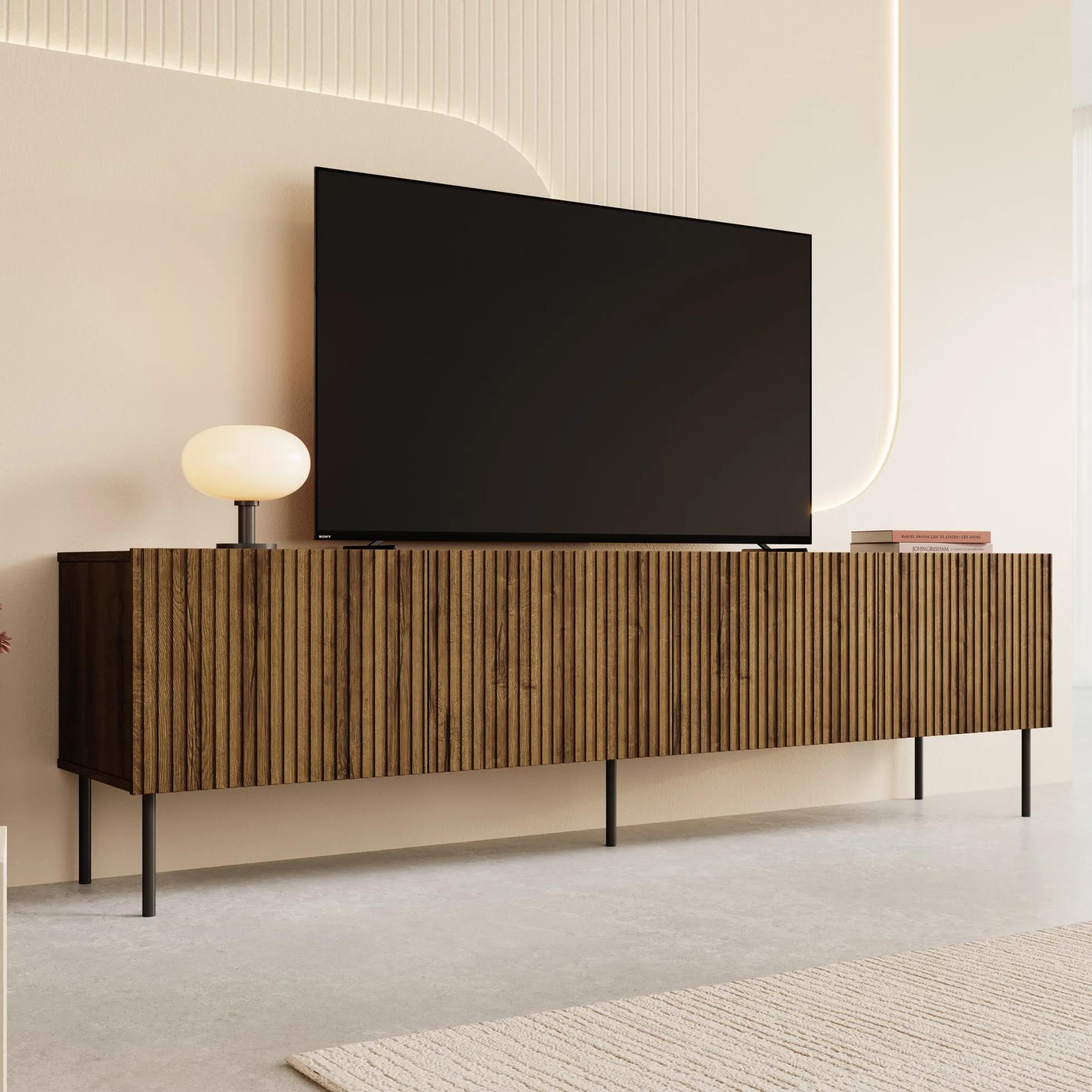 Tartagal - TV-Meubel - Donkerbruin eiken - 200x42x58 cm